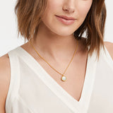 Iridescent Sapphire Blue Fleur-de-Lis Solitaire Necklace