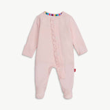 Pin Dot Pink Ruffle Footie