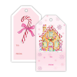 Gingerbread House with Candy Pink Gift Tag