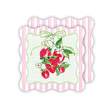 Strawberries Pink Stripes Die-Cut Coaster