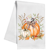 Orange and White Pumpkins Kitchen Towel