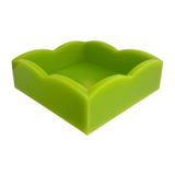 Green Palm Acrylic Scalloped Cocktail Napkin Holde