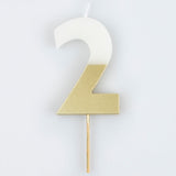 Gold Dipped Number Candle
