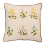 Square Embroider Floral Pillow