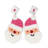 Pink Santa Beaded Earrings