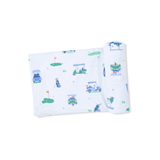 Vintage Golf Carts Blue Swaddle Blanket
