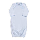 White Gown Blue Picot Trim