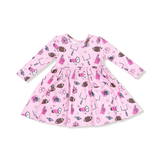Game Day Pink Twirly L/S Dress