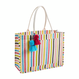 Multi Stripe Jute Tote