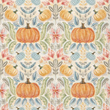 Fall Toile Pumpkins Bev Napkin