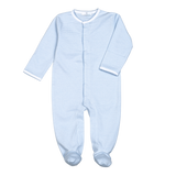 Blue Stripes Zipper Footie