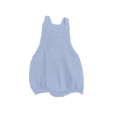 Solid Muslin Dusty Blue Pocket Sunsuit