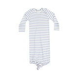 French Stripe Dusty Blue Knotted Gown