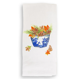 Blue & White Bowl with Fall Leaves