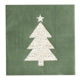 Silver Glitter Tree Cocktail Napkin