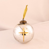 Cruix Glass Ball Ornament   Burnt Silver/Gold