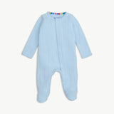 Love Lines Blue Pointelle Footie