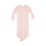 Solid Rose Smoke Rib Knotted Gown