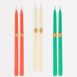 Mixed Gold Star Taper Candles