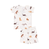 Watercolor Puppies Loungewear Short Set