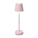 Pink LED Table Lamp with Scallop Shade