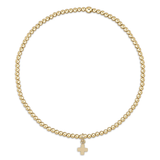 Classic Gold 2mm Bracelet Signature Cross Small Gold Charm