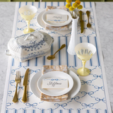Cornflower Blue Linen Stripe Runner
