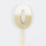 Gold Dipped Number Candle