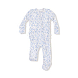 Romi Floral 2 Way Zipper Ruffle Back Footie