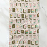 Flower Tiles Tea Towel - White