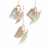 Gold/White Porcelain Teacup Ornament