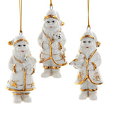 Gold/White Porcelain Santa Ornament