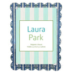 Rosemary Stripe Indigo Scalloped Picture Frame