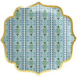 Rosemary Stripe French Blue Paper Dinner Plates