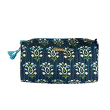 Rosemary Indigo Signature Large Cosmetic Bag
