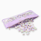 Lilac Script Mahjong Bag