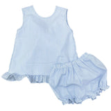 Mae Blue Seersucker Bloomer Set