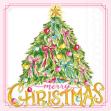 Vintage Ornaments And Tree Bev Napkin