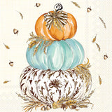 Whimsical Wheat Pumpkins Bev Napkin