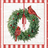 Countryside Cardinal Wreath Bev Napkin
