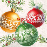 Christmas Bubbles Cream Bev Napkin