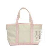 Coated Canvas With Gingham Taffy Trim Medium Tote