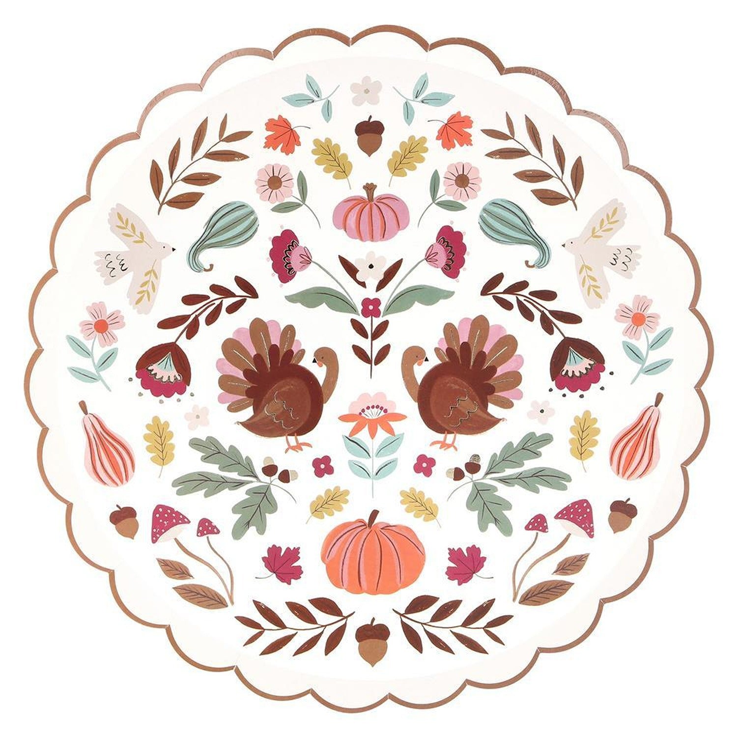 Folk Fall Dinner Plates (x 8)