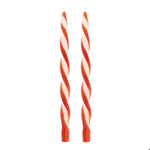 Red Stripe Twist Candles (x 2)