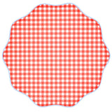 Red Gingham Dinner Plates