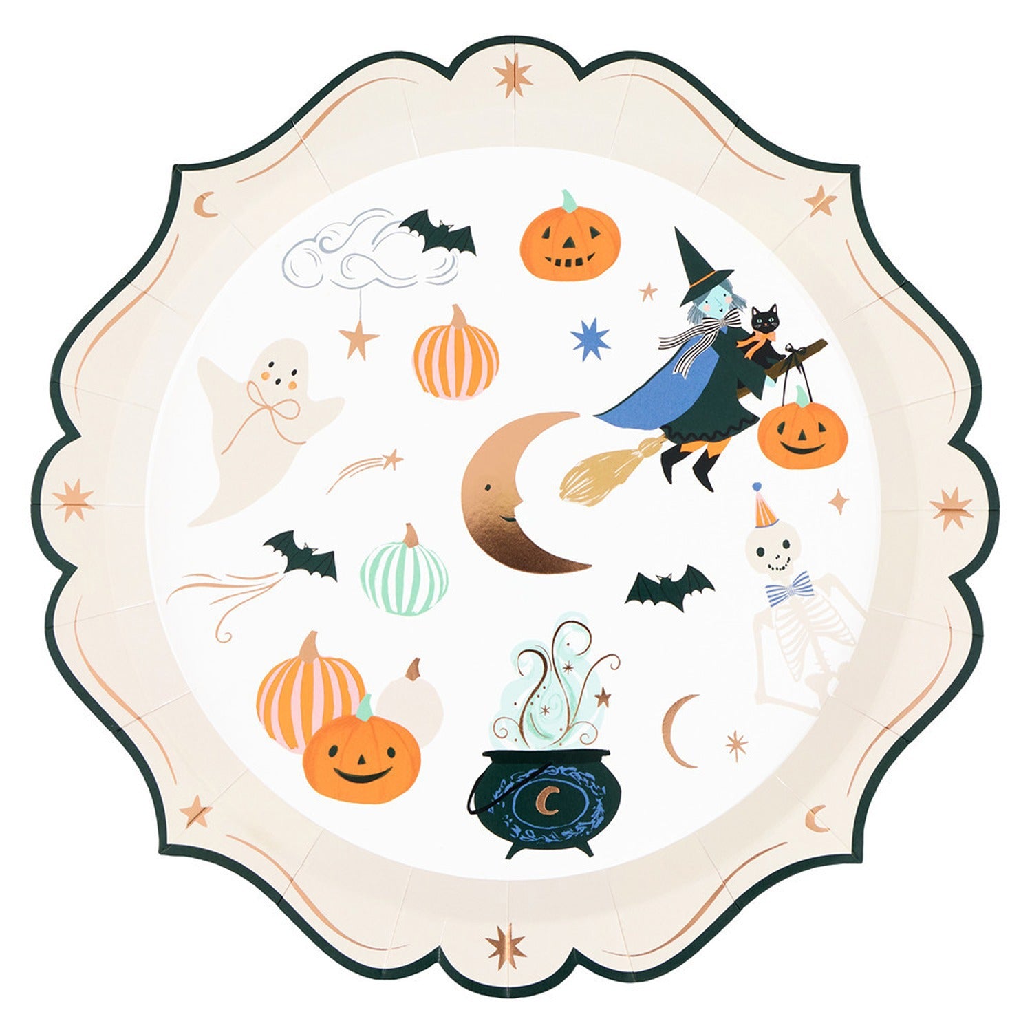 Ornate Edge Halloween Dinner Plates (x 8)