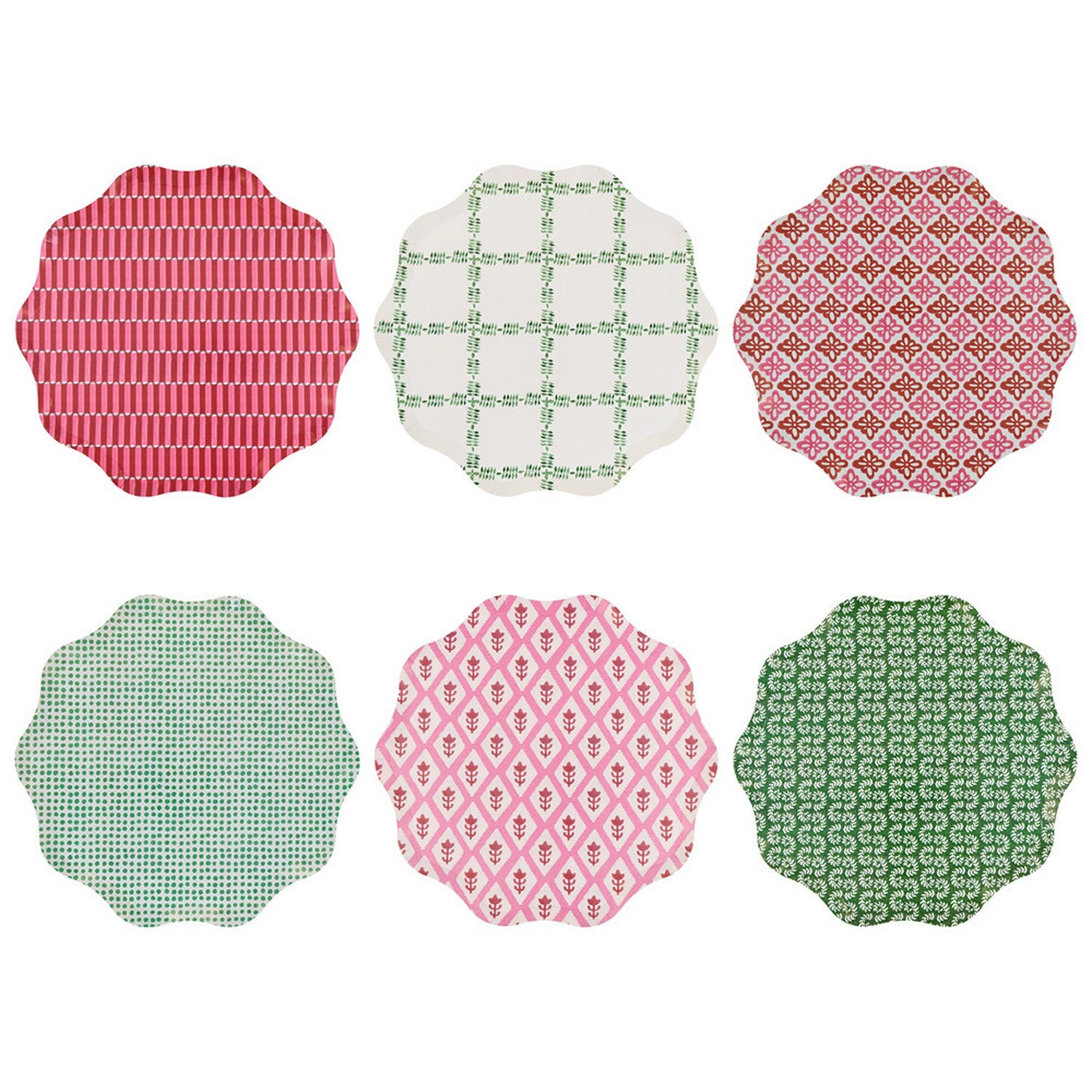 Meri Meri x Molly Mahon Red & Green Dinner Plates