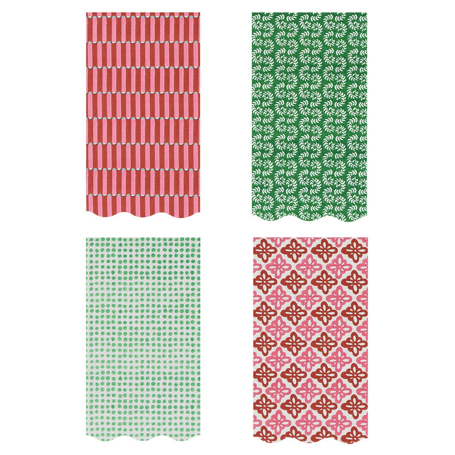 Meri Meri x Molly Mahon Red & Green Guest Towels (