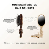 Mini Boar Bristle Hair Brush Tan