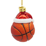 Basketball W/Santa Hat Ornament